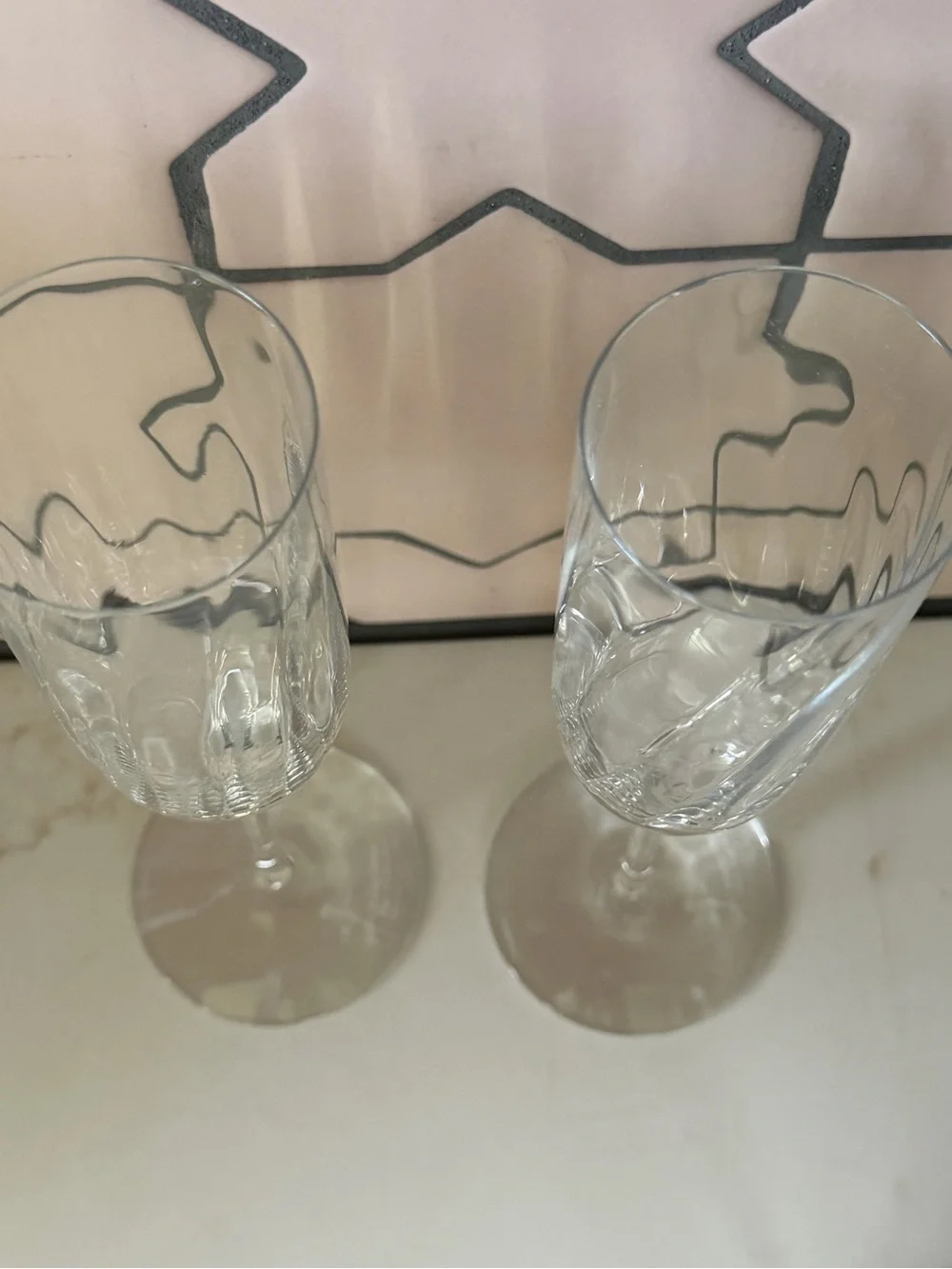 Tiffany & Co. Etched  Champagne Flutes Set of 2 Trump Plaza NYE 1994 388/650